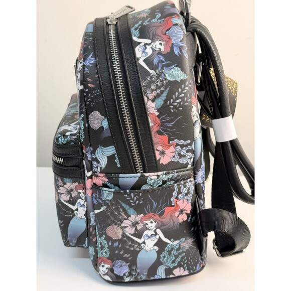 NWT Loungefly Disney Little Mermaid Ariel Floral AOP Mini Backpack main image 7